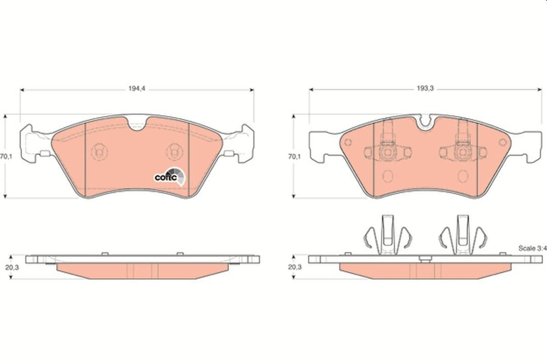 set placute frana,frana disc TRW GDB1642