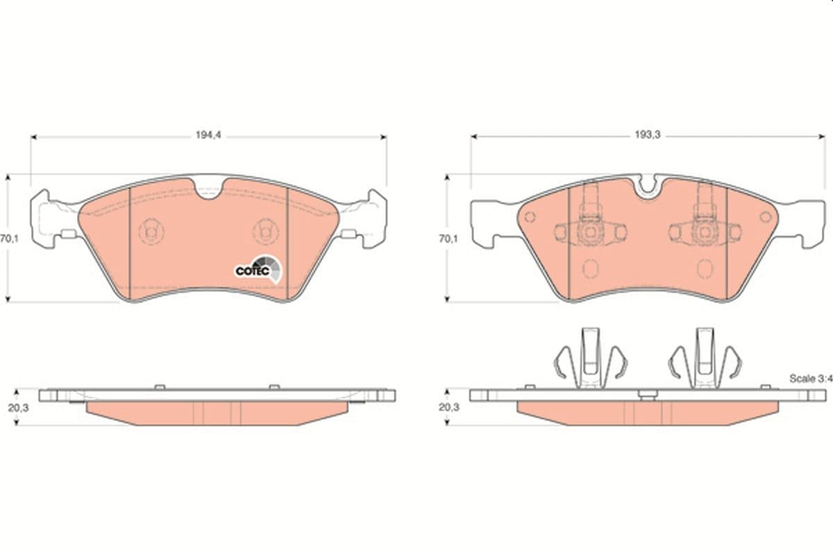set placute frana,frana disc TRW GDB1642