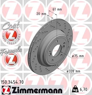 Disc frana ZIMMERMANN FORMULA Z 150.3454.70