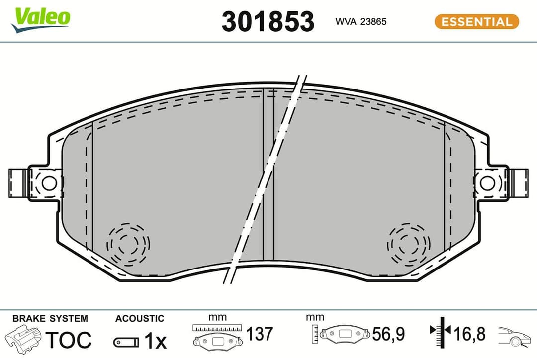 set placute frana,frana disc VALEO ESSENTIAL 301853