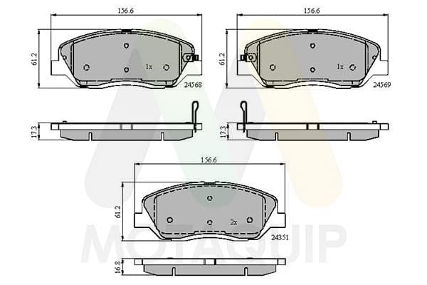 set placute frana,frana disc MOTAQUIP LVXL1388
