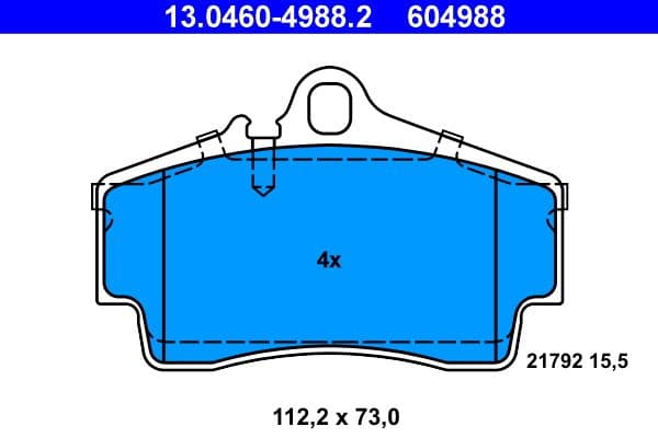 set placute frana,frana disc ATE 13.0460-4988.2