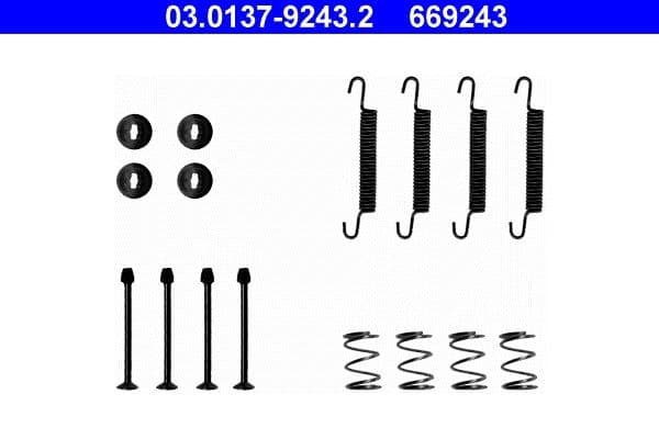set accesorii, saboti frana parcare ATE 03.0137-9243.2