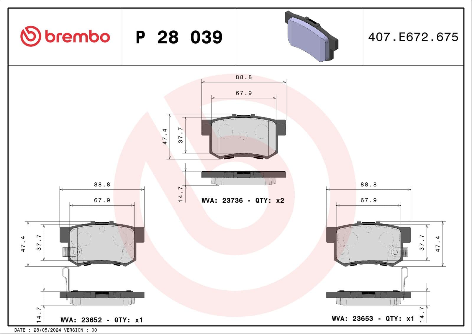 set placute frana,frana disc BREMBO PRIME LINE P 28 039