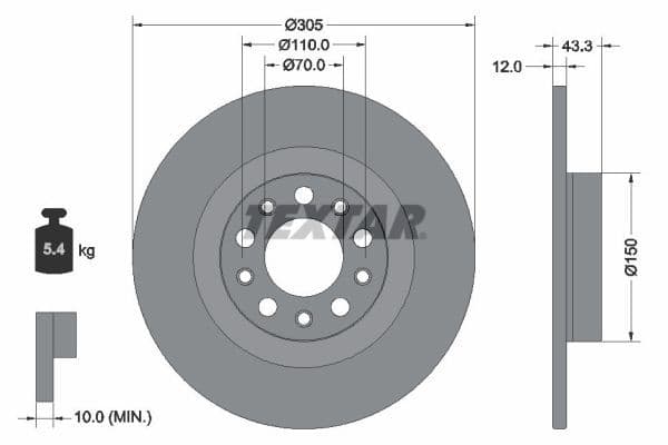Disc frana TEXTAR PRO 92351003