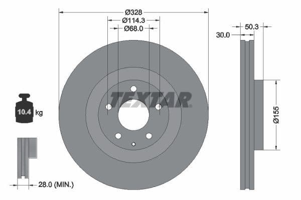 Disc frana TEXTAR PRO 92352303