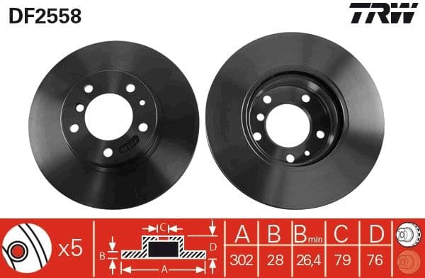 Disc frana TRW DF2558