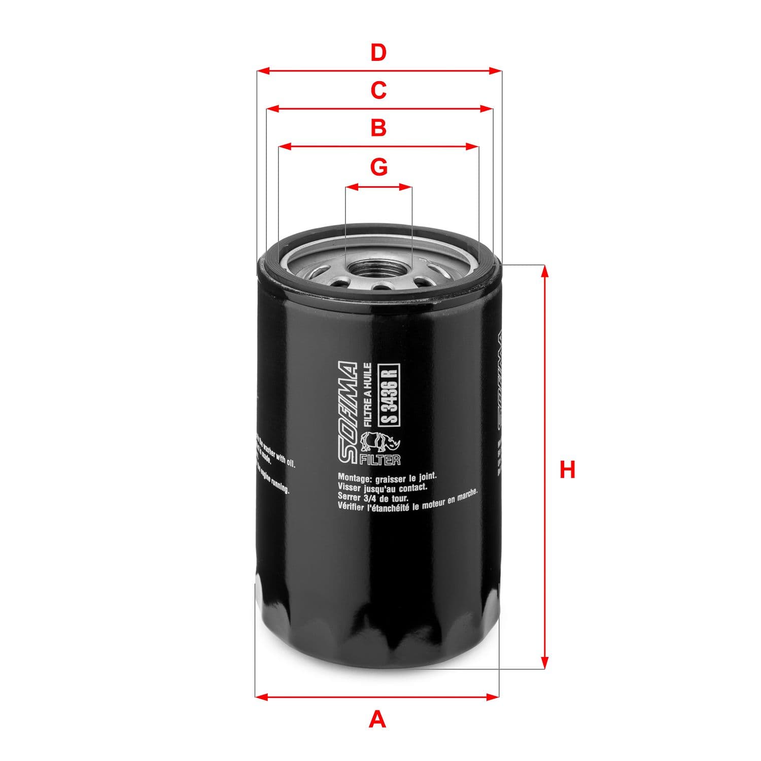 Filtru ulei SOFIMA S 3436 R
