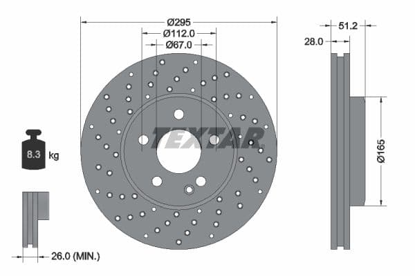 Disc frana TEXTAR PRO+ 92257505