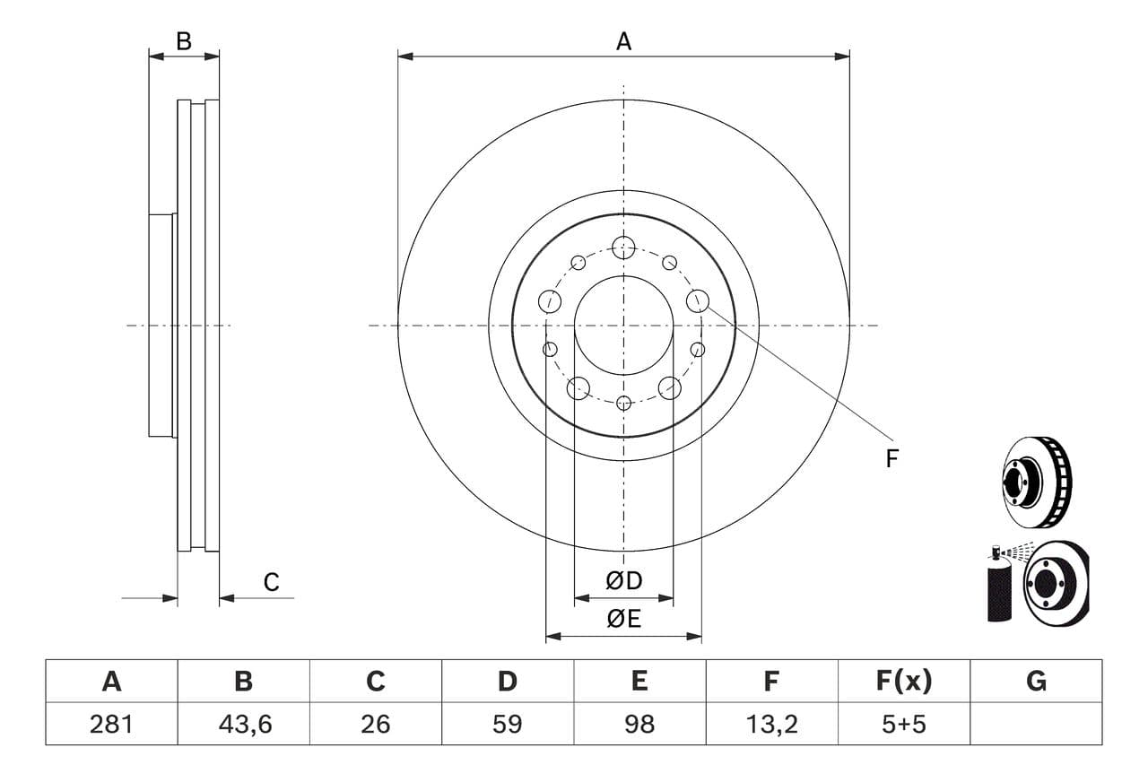 Disc frana BOSCH 0 986 479 J45