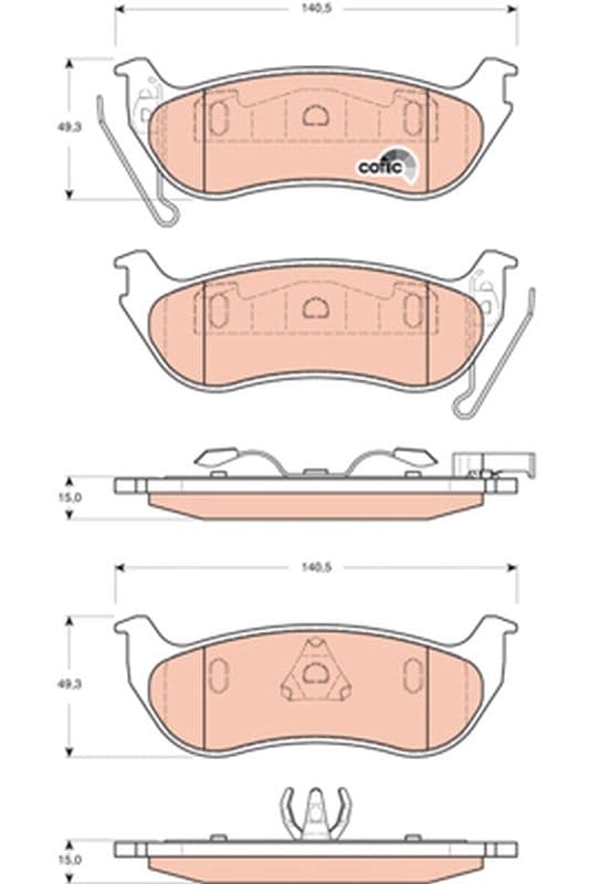 set placute frana,frana disc TRW COTEC GDB4139