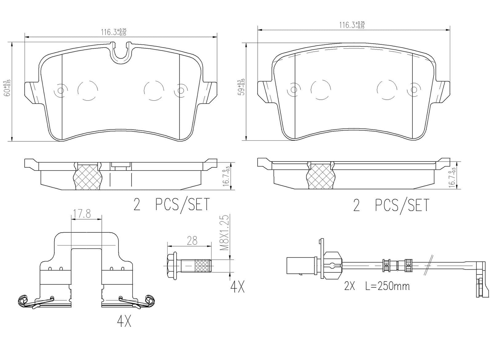 set placute frana,frana disc BREMBO P85120NX