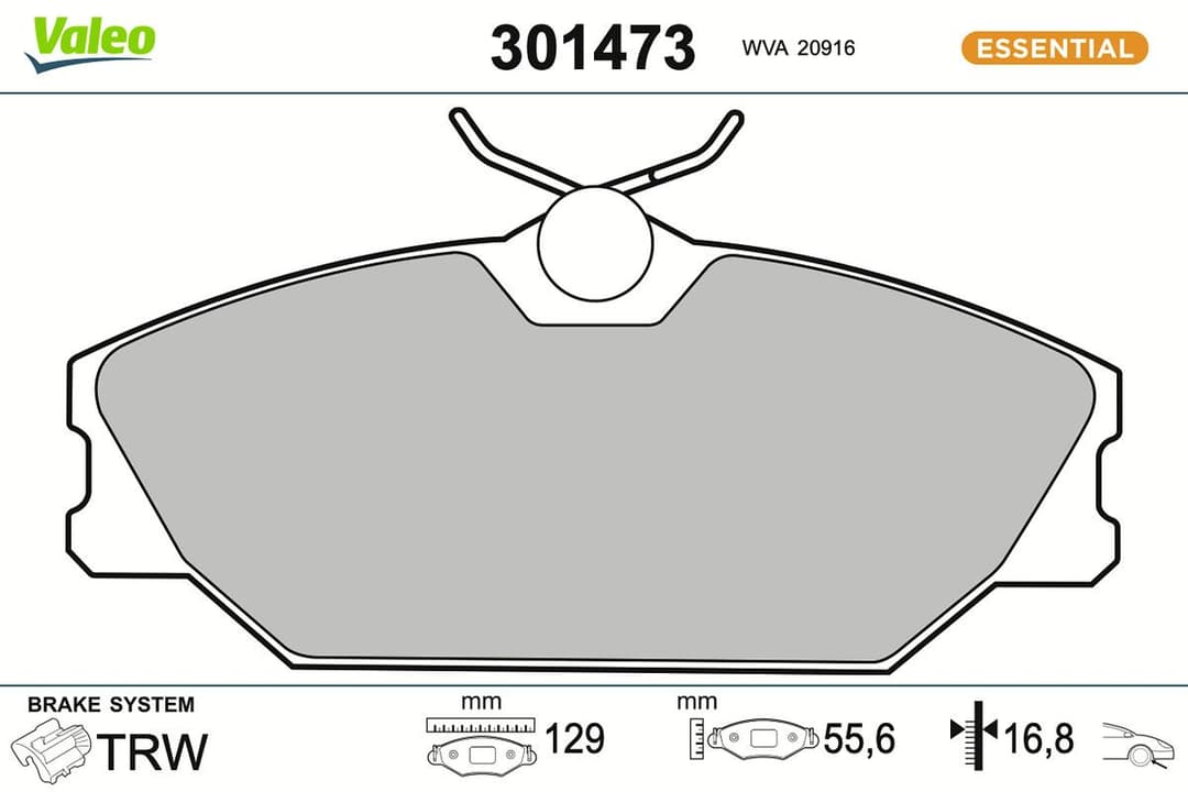 set placute frana,frana disc VALEO ESSENTIAL 301473