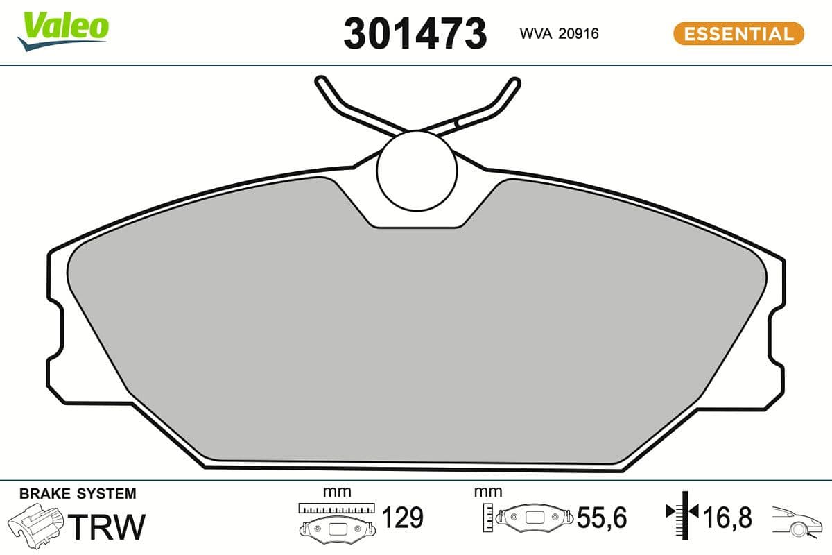 set placute frana,frana disc VALEO ESSENTIAL 301473