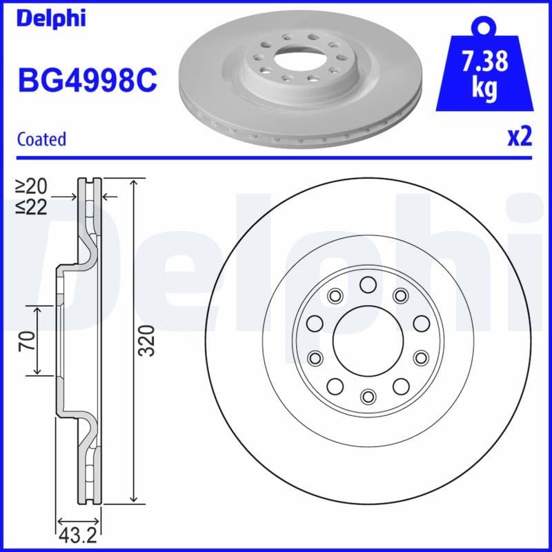 Disc frana DELPHI BG4998C