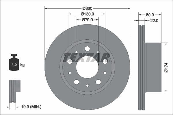 Disc frana TEXTAR PRO 92345003