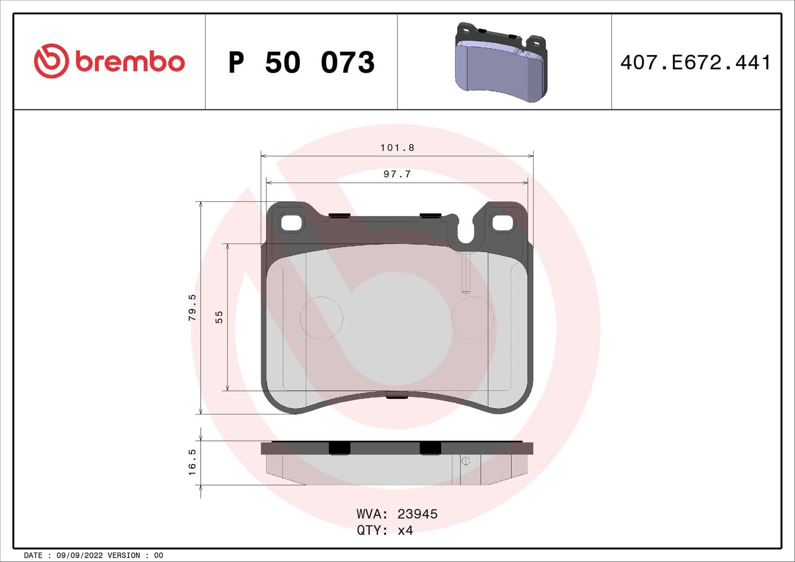 set placute frana,frana disc BREMBO PRIME LINE P 50 073