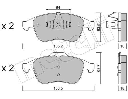 set placute frana,frana disc METELLI 22-0803-0