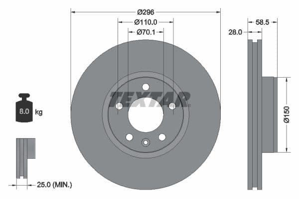 Disc frana TEXTAR 92057700
