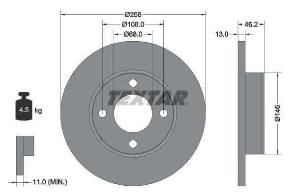 Disc frana TEXTAR 92025900