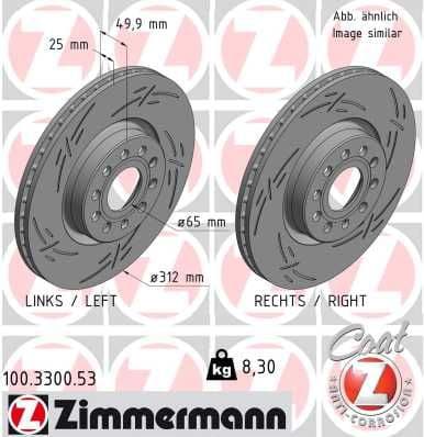 Disc frana ZIMMERMANN BLACK Z 100.3300.53