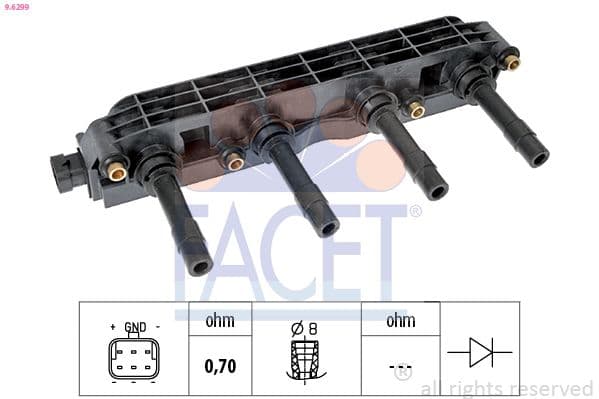 bobina de inductie FACET OE Equivalent 9.6299
