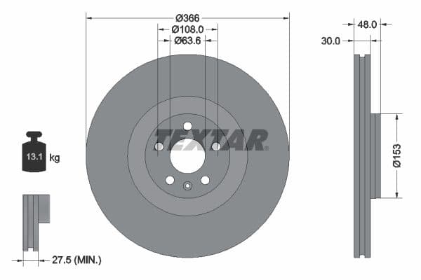 Disc frana TEXTAR PRO+ 92308905