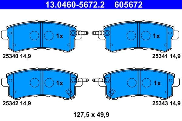set placute frana,frana disc ATE 13.0460-5672.2