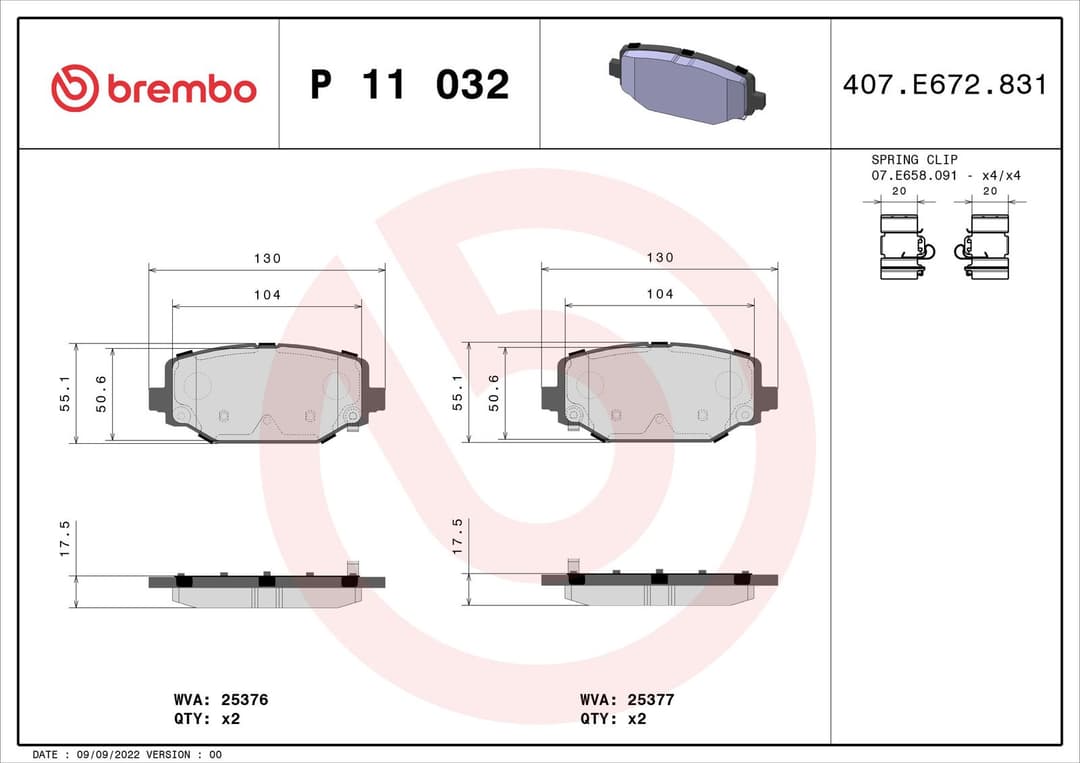 set placute frana,frana disc BREMBO PRIME LINE P 11 032