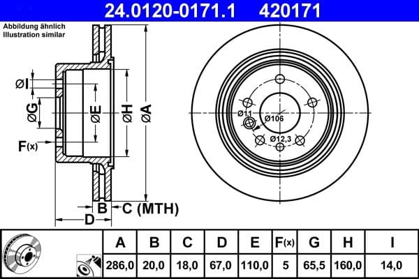 Disc frana ATE 24.0120-0171.1