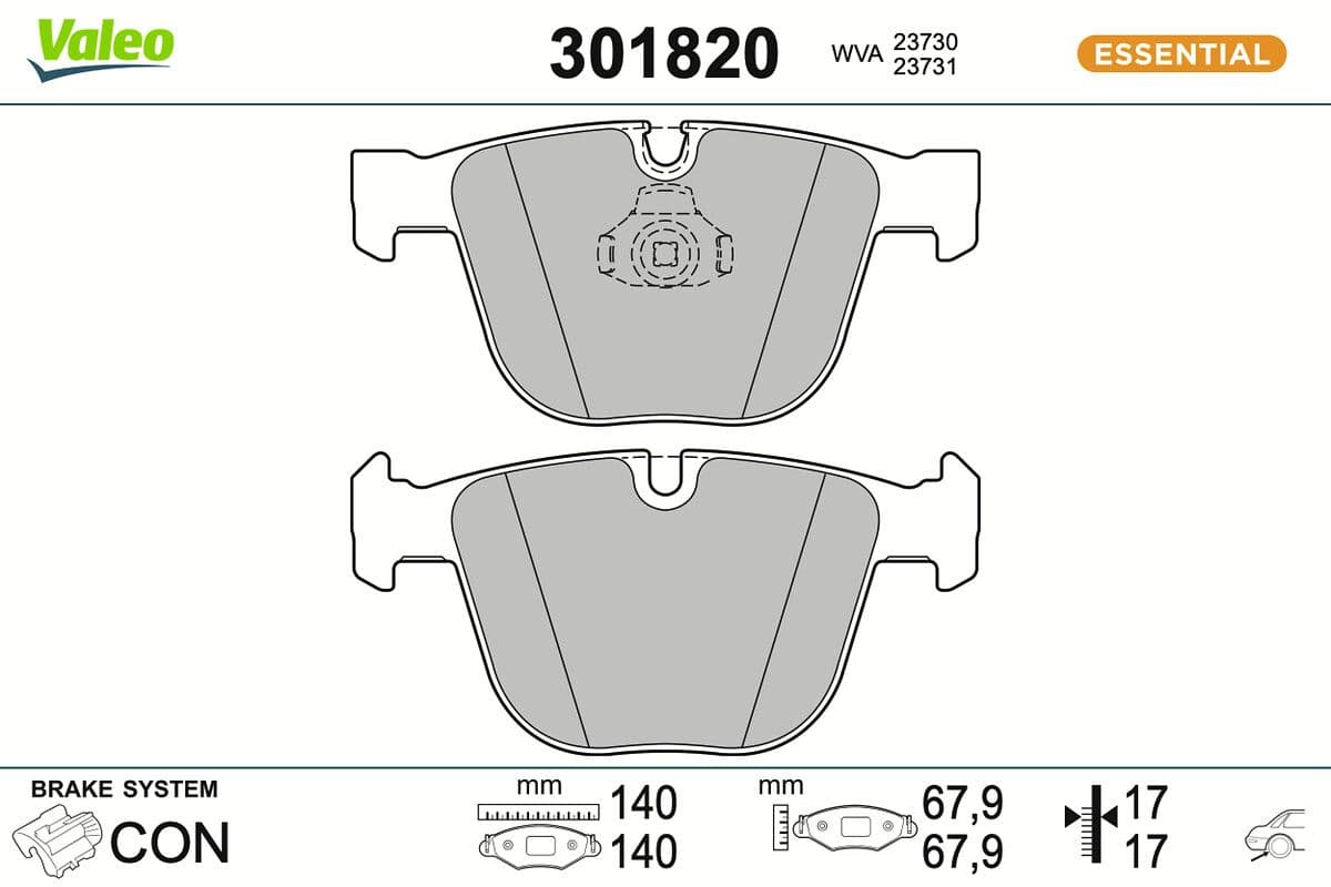 set placute frana,frana disc VALEO 301820