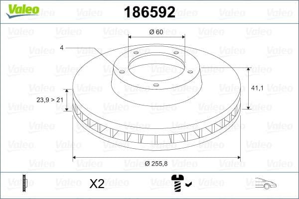 Disc frana VALEO 186592