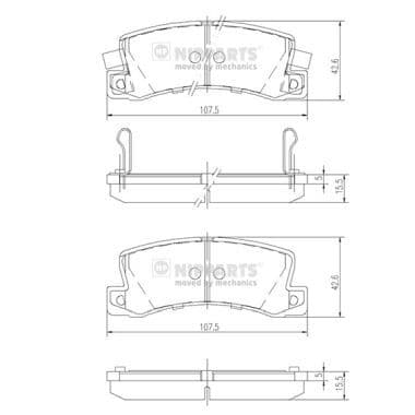 set placute frana,frana disc NIPPARTS J3612013