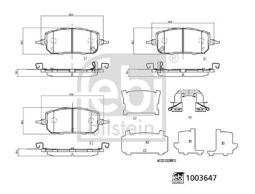 set placute frana,frana disc FEBI BILSTEIN 1003647