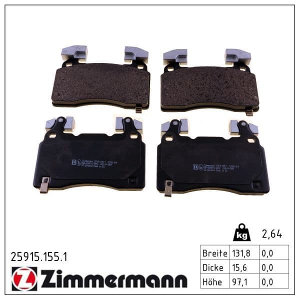 set placute frana,frana disc ZIMMERMANN 25915.155.1