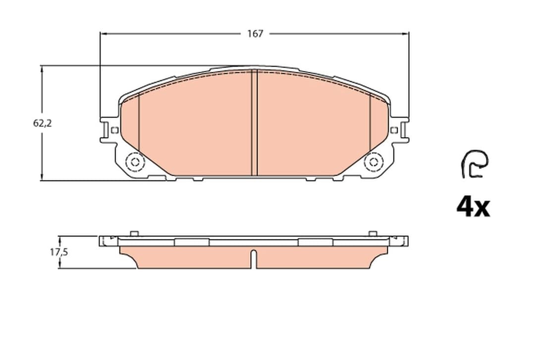 set placute frana,frana disc TRW GDB2094