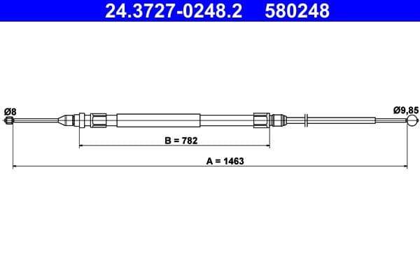 Cablu, frana de parcare ATE 24.3727-0248.2
