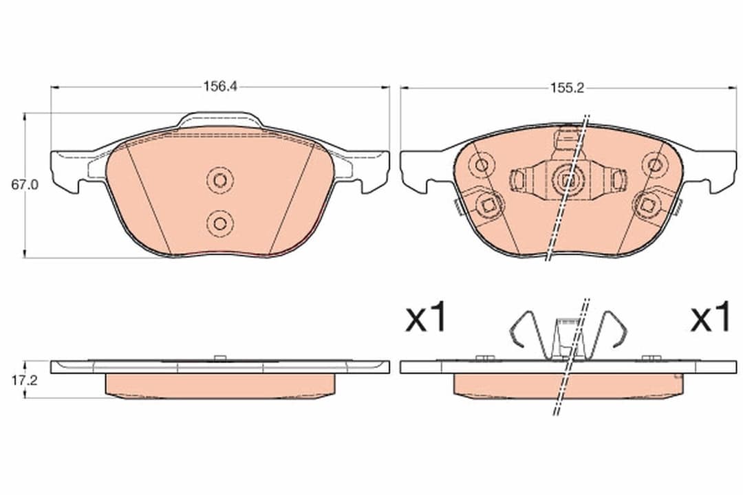 set placute frana,frana disc TRW GDB2059
