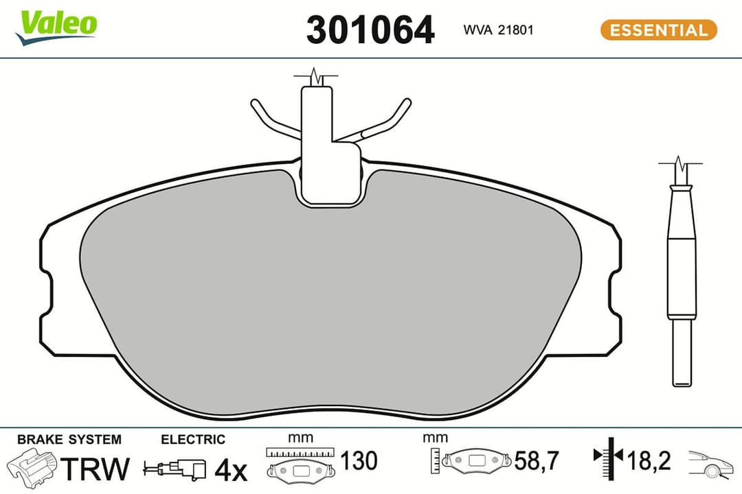 set placute frana,frana disc VALEO ESSENTIAL 301064