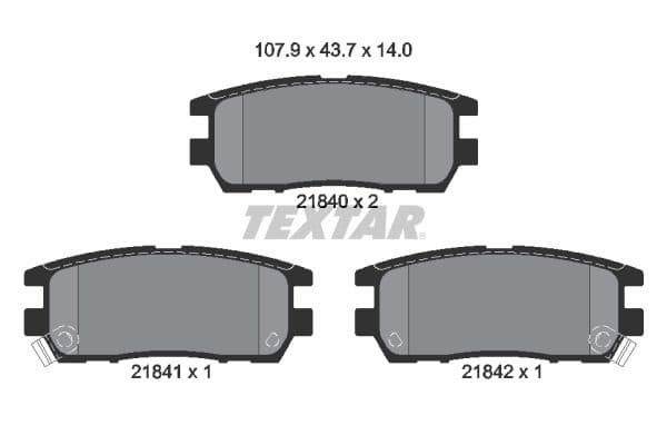set placute frana,frana disc TEXTAR 2184002