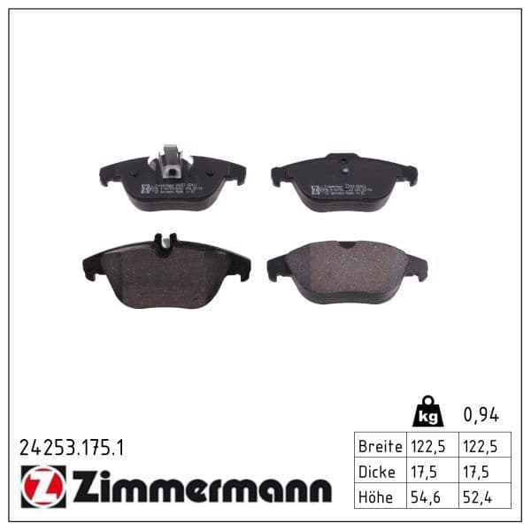 set placute frana,frana disc ZIMMERMANN 24253.175.1