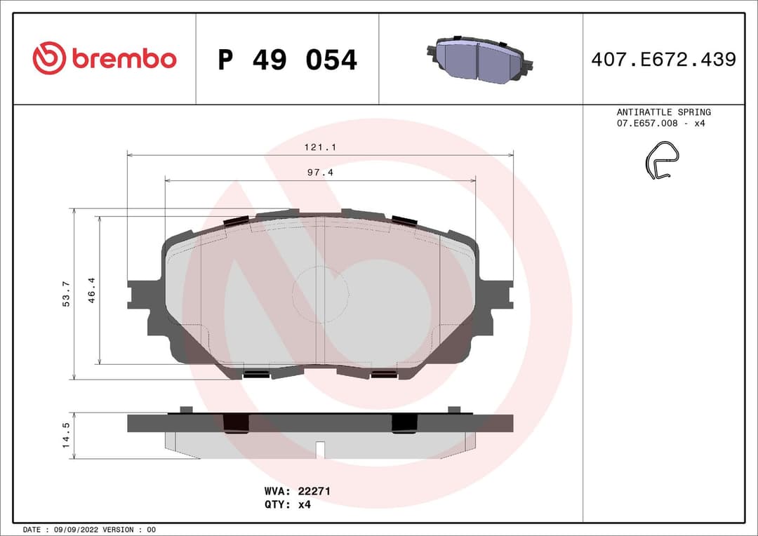 set placute frana,frana disc BREMBO PRIME LINE P 49 054