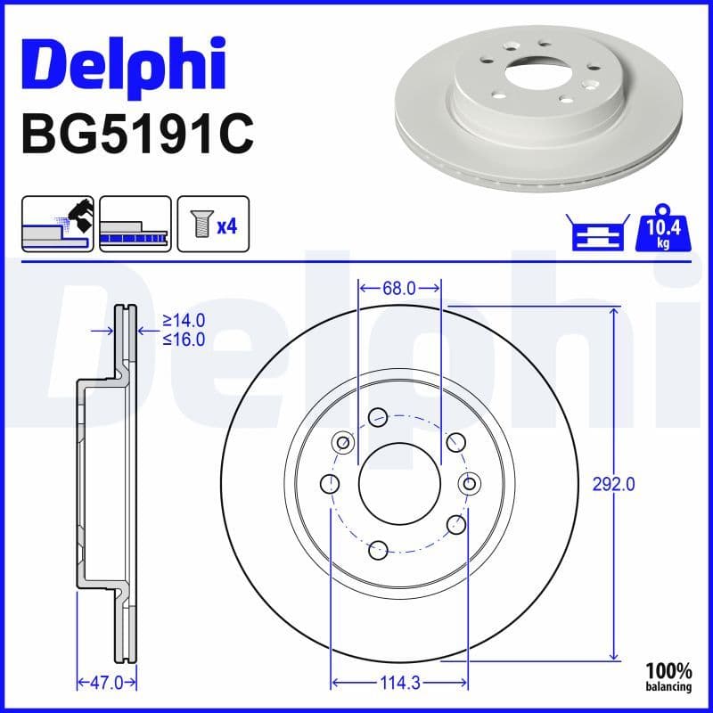 Disc frana DELPHI BG5191C