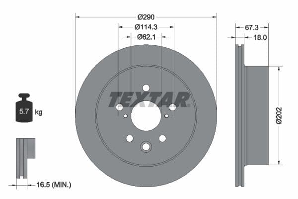 Disc frana TEXTAR PRO 92334403
