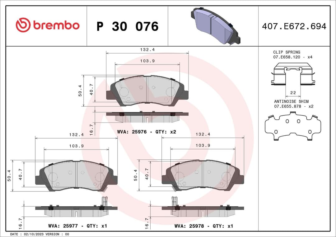 set placute frana,frana disc BREMBO PRIME LINE P 30 076