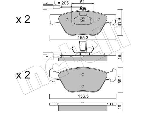 set placute frana,frana disc METELLI 22-0083-1