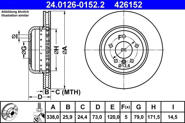Disc frana ATE 24.0126-0152.2