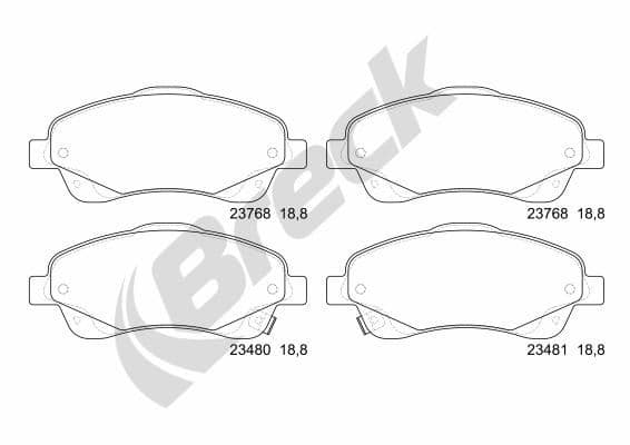 set placute frana,frana disc BRECK 23768 00 701 10