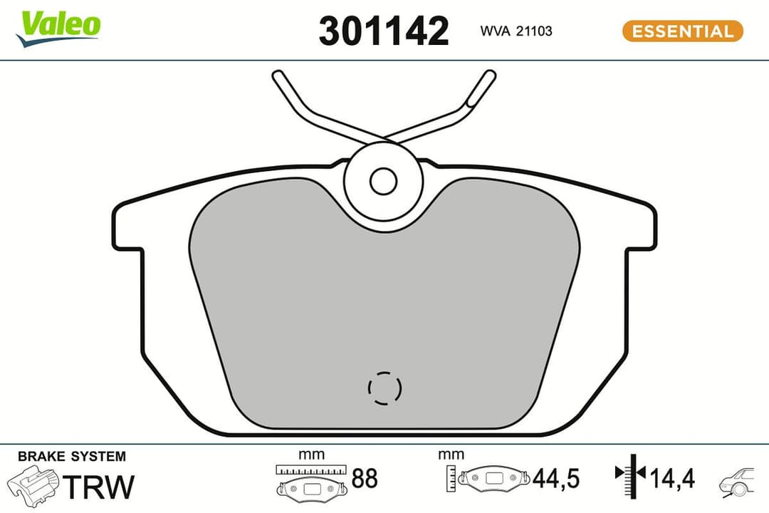 set placute frana,frana disc VALEO ESSENTIAL 301142