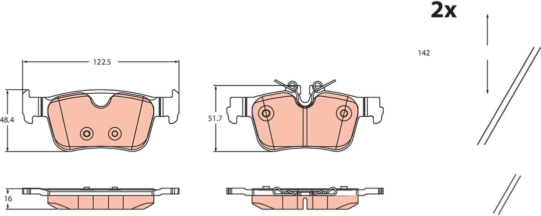 set placute frana,frana disc TRW GDB2499